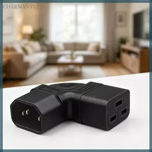 Char Đầu nối nguồn hiện tại C14 đến C19 Bộ điều hợp Thiết kế góc trái Kết cấu kim loại Thích hợp cho giá đỡ máy chủ và PDU