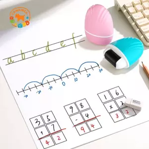 CANAMEK Con Lăn Tem Toán Công Cụ Chỉnh Sửa Giảng Dạy Tiện Lợi Cho Toán Học Và Tiếng Anh Con Dấu Đôi Đường Lưới Con Lăn Con Dấu CSF