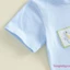 Trang phục mùa hè cho bé trai Áo thêu sinh vật đại dương tay ngắn + Quần Short sọc Bộ 2 chiếc