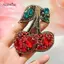 AqToCna Đỏ Handmade Đính Hạt Kim Cương Giả Anh Đào Miếng Dán Trái Tim Cho Túi Quần Áo DIY Trang Trí Đính Phụ Kiện AqToCna