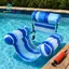 Gamchiano Võng Nổi Ghế Bể Bơi Bơm Hơi Có Tựa Lưng Tay PVC Oxford Vải Cho Thư Giãn Mùa Hè