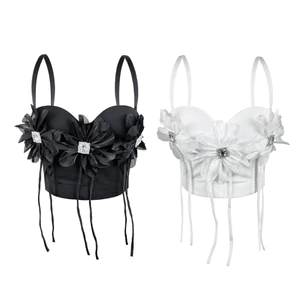 Handmade Hoa Kim Cương Giả Xương Cá Corset Ôm Hơn Nhìn Ôm Vừa Vặn Với Miếng Lót Ngực Camisole Nguyên Chất Mong Muốn Mặc Xương Cá Top Nữ