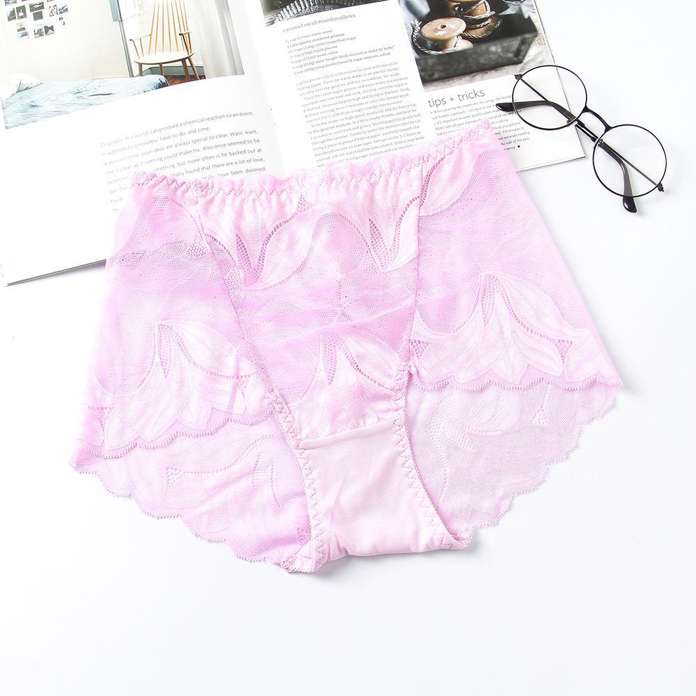 Quần Lót Nữ Ren Gợi Cảm Cạp Cao, Đáy Cotton Thoáng Mát, Co Giãn Tốt