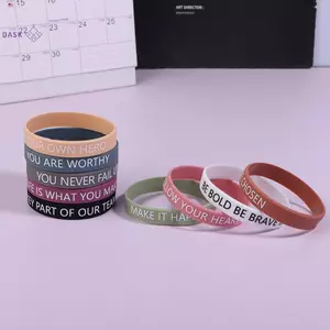 Trích dẫn động lực Vòng tay cao su Vòng tay silicon truyền cảm hứng màu Vòng tay co giãn Unisex dành cho nữ Quà tặng nam giới