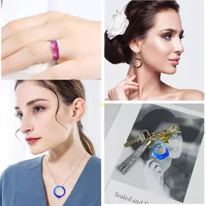 Flgo 3 Chiếc Nhựa Vòng Khuôn Silicon Làm Nhẫn DIY Bông Tai Vòng Cổ Mặt Dây Chuyền Cho Tai Mèo Kim Cương 8 Hình
