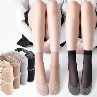 1 / 3 / 5 Đôi Tất Mắt Cá Chân Vô Hình Thoáng Khí Mùa Hè - Tất Ngắn Chống Trơn Trượt Cho Nữ