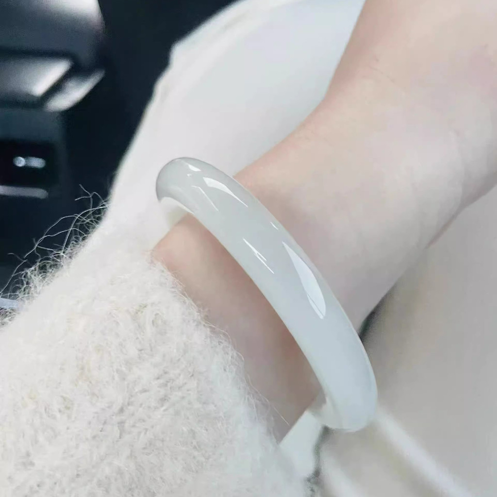 Vòng tay đá mắt mèo trắng băng 10mm