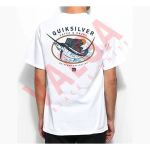 XS-3XL Áo Sơ Mi Cao Cấp QUIKSILVER Cổ Điển Cá Lớn Họa Tiết In 100% Cotton Cao Cấp Unisex Cổ Tròn Áo Thun