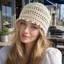 Mũ móc IFASIN, Mũ beanie rỗng tua rua thoáng khí, Mũ chui đầu thủ công đính cườm phong cách Bohemian dành cho nữ