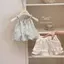 Bé gái (90-140) Phong cách mới Thời trang mùa hè Phiên bản Hàn Quốc Áo Vest + Quần short hợp thời trang