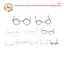 CANAMEK 5 Chiếc Thu Nhỏ Kính Mắt Kim Loại Khung Tròn Không Ống Kính Kính Kính Đồ Chơi Búp Bê Retro Kính DIY Búp Bê Mặc Phụ Kiện Kính CSF