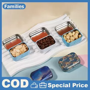 Phim Hoạt Hình Mới Mèo Hoa Trang Sức Thiếc Hộp Kín Bình Ngủ Hộp Kẹp Tóc Kẹo Lật Hộp Bảo Quản Nhỏ Lon Hộp Quà Tặng