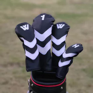 Vỏ bọc đầu câu lạc bộ Golf Vỏ câu lạc bộ bằng gỗ Mới đa năng Phong cách sọc cổ điển Số. 1 Vỏ bảo vệ bằng gỗ Fairway bằng gỗ Vỏ bọc đầu