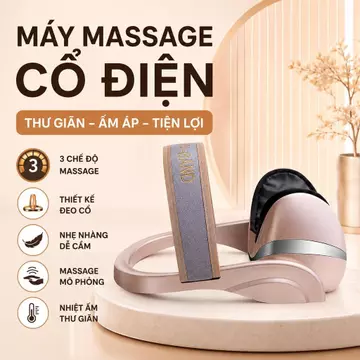 Máy massage cổ vai gáy, máy massage điện đa năng, máy massage nhiệt ấm, hỗ trợ giảm căng cứng cổ