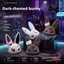 DWEL Dark Bunny Sang Trọng Búp Bê, Sang Trọng Thiết Kế Dễ Thương Thỏ Sang Trọng Móc Khóa, Dễ Thương Thêu Phong Cách Gothic Thân Thiện Với Da Thỏ Túi Quyến Rũ Bạn Bè Quà Tặng
