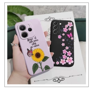 Ốp Điện Thoại In Hình Bướm Hoa Hướng Dương Cho OPPO A58 A76 A96 A79 A60 A40 A6C A6t Pro A6 Ốp lưng TPU Mềm Chống Sốc