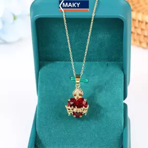 MAKY Hợp Thời Trang Thánh Nelace Của Đỏ Zircon Trái Tim Mặt Dây Chuyền Chữ Thập Choker Cho Nữ Trang Sức Dự Tiệc Quà Tặng VN