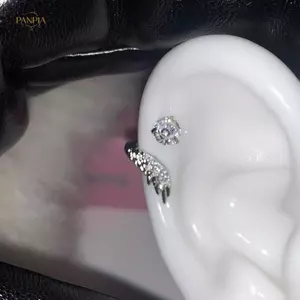 PNPIA- 2 Chiếc Đa Năng Tinh Tế Sáng Bóng Cánh Tai Xương Móng Tay Cho Nữ Thời Trang Cá Tính Khuyên Tai Phụ Kiện Trang Sức Quà Tặng