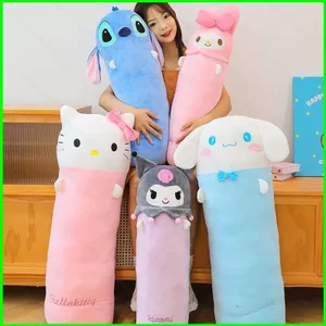 PS1 Sanrio Hello Kitty Kuromi My Melody Plushie Dòng Hình Trụ Sang Trọng Búp Bê Mèo Dài Thân Gối SP1
