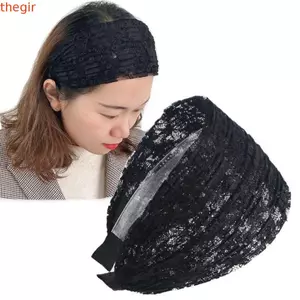 THEGIRL8B Dây buộc tóc lưới ren, Băng đô rộng bên hoa, Mũ đội đầu cá tính Vòng buộc tóc ren dành cho nữ Rửa mặt