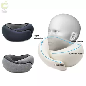 Gối xốp nhớ ROLY, hỗ trợ Gối cổ du lịch mềm mại cổ và cằm, Túi dây rút Đệm máy bay có thể điều chỉnh hình chữ U