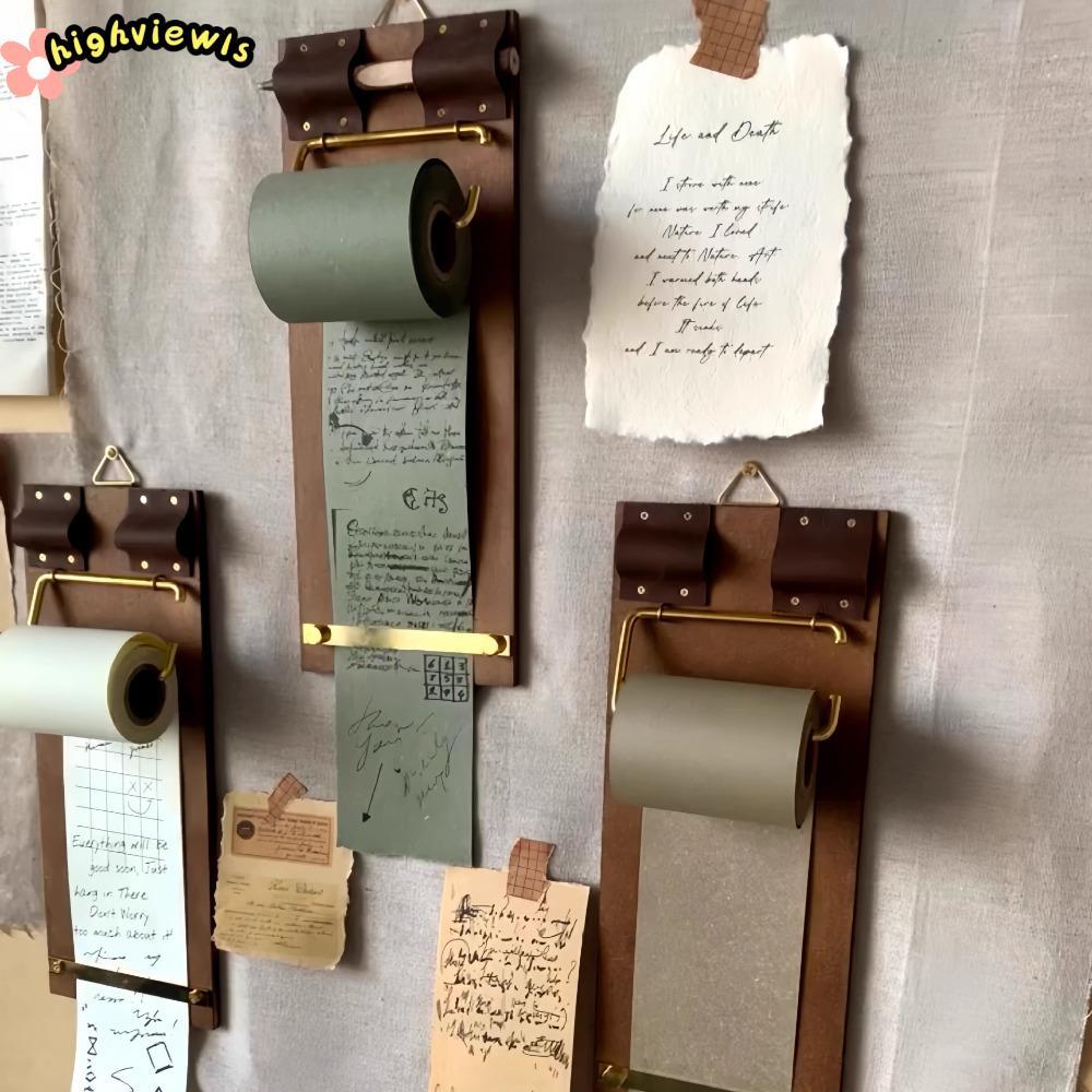 Bộ máy tính xách tay Kraft HIGHVIEWLS, Cuộn giấy Kraft có thể nạp lại cổ điển Clipboard, Thủ công DIY treo bảng viết Danh sách việc cần làm