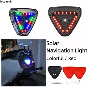 Đèn định vị năng lượng mặt trời LACYESUK, Đèn cảnh báo nhấp nháy năng lượng mặt trời không dây chống nước, Đèn chống va chạm 6 chế độ Đèn tín hiệu nhấp nháy sạc USB đầy màu sắc Sử dụng ban đêm