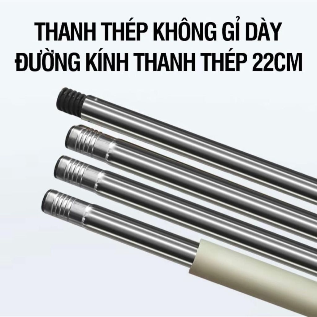 (Tặng Kèm 2 Miếng Lau) Cây Lau Nhà ( Không Bao Gồm Thùng) Bông 12x33cm Lau Sàn Inox Làm Sạch