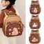 Ba lô Capybara AWNGD, Túi đi học Capybara nhẹ bằng Nylon, Ba lô mẫu giáo hoạt hình nhiều lớp dung tích lớn