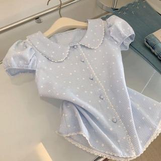 [Ưu đãi đặc biệt trong thời gian có hạn] Áo sơ mi ngắn tay bong bóng nhỏ dễ thương kiểu Pháp Áo sơ mi ngắn tay ngọt ngào