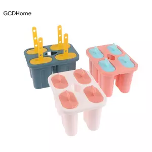 GCDHome Khuôn Làm Kem 4 Kem Popsicle Bộ Khuôn Kem Popsicle Khuôn Làm Kem Tự Làm Kem Có Thể Tái Sử Dụng Với Sti Kawaii Dụng Cụ Nhà Bếp HOT