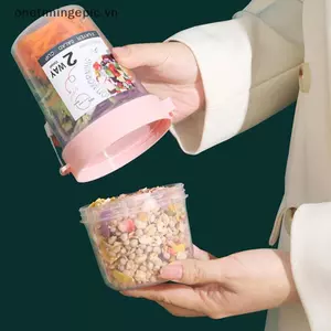 VFZ Bữa Sáng Trái Cây Yến Mạch Sữa Chua Salad Cốc Có Nắp Và Thìa Bảo Quản Thực Phẩm Hai Lớp Hộp Bento Thể Dục Giảm Béo Côn Bát OTE