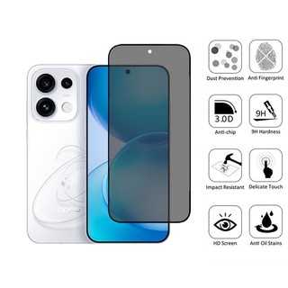 Kính cường lực bảo vệ màn hình riêng tư chống nhìn trộm 2 trong 1 cho OPPO Reno 16 Pro 5G với phim máy ảnh ống kính thủy tinh 9D