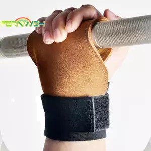 Găng tay da PU hai lớp Dây đeo cổ tay để nâng tạ Nam nữ GYM Deadlift Training Bench Press Pull-up Găng tay kéo [MỚI]