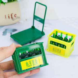 Móc Khóa Xe đẩy mini đồ chơi K266 Mô Hình Xe Đẩy Hàng 4 Bánh Thu Nhỏ Xinh Xỉu Cho Team Sưu Tầm