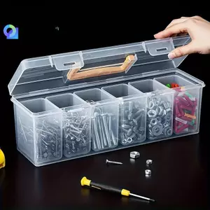 Bộ dụng cụ đa năng 7 chiếc Hộp trong suốt di động có ngăn chia có thể tháo rời cho đồ dùng thủ công văn phòng tại nhà Đẹp