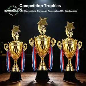 Cốc cúp mô hình CATMALLER88, Màu vàng 41 / 45.5 / 47.5 / 52 / 56.5 / 62CM Cúp vàng, Chất liệu nhựa Nhiều kích cỡ Thủ công Lưu niệm thi đấu Danh hiệu Lưu niệm thủ công