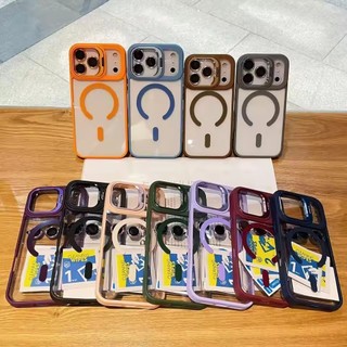 [JLK] Ốp điện thoại cứng trong suốt chống sốc từ tính có chân đế cho iPhone 17 Air 16 Pro Max 16Plus 17Pro 16Pro