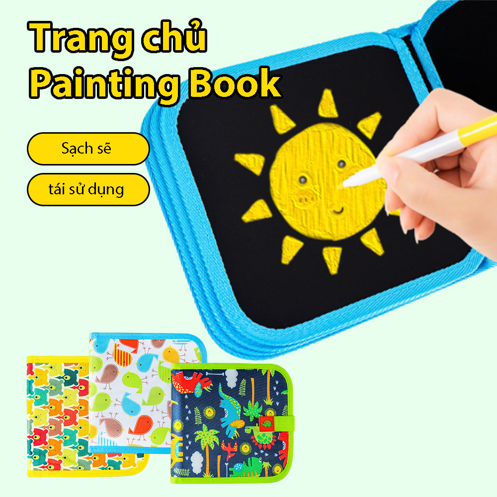 Sách Vẽ Tô Màu Xóa Được Kèm Bút Màu Cho Bé 10 Trang Với 6 Màu Đồ Chơi Montessori Tranh Vẽ Tô Màu Cho Bé