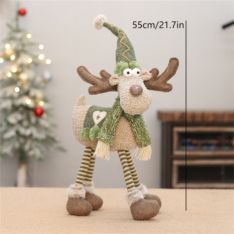 SHI Sang Trọng Tuần lộc Hình 21 7Inch Nhồi Bông Nai Sừng Tấm Đồ Chơi Trang Trí Giáng Sinh Cho Mantles Kệ Bàn Ăn Ngày Lễ Decorat