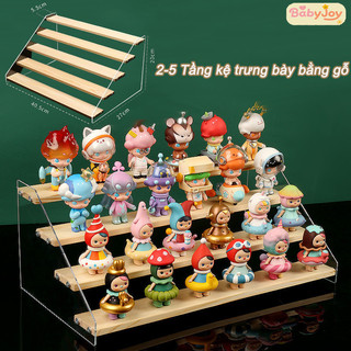 【BabyJoy】2-5 Tầng kệ trưng bày bằng gỗ,Tầng Hình Mini Kệ Để,Giá lưu trữ búp bê để bàn,Trang Trí Giá Đỡ Trưng Bày