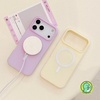 Ốp Điện Thoại Sạc Không Dây Từ Tính 2 Trong 1 Cho Xiaomi 15 14 Civi 13 13T 12 12T 12X 12S Ultra Mi 11X Pro 11i 5G 4G Vỏ Màu Kẹo Dễ Thương Vỏ Mềm Mờ