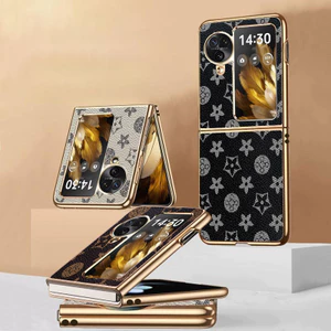 Ốp YJD Cho OPPO Find N3 Flip N2 Flip Thời Trang Cổ Điển Thời Trang Da Mạ Điện Cạnh Chống Rơi Vỏ Điện Thoại