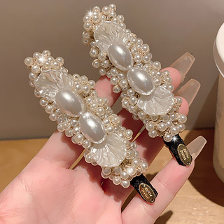 Kẹp tóc cánh hoa ngọc trai thời trang Hàn Quốc, thiết kế cổ điển với kẹp mỏ vịt cao cấp