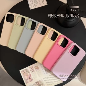 Ốp Điện Thoại Mềm Cặp Đôi Màu Trơn Đơn Giản Cho iPhone 17 16 15 14 13 12 11 Pro Max