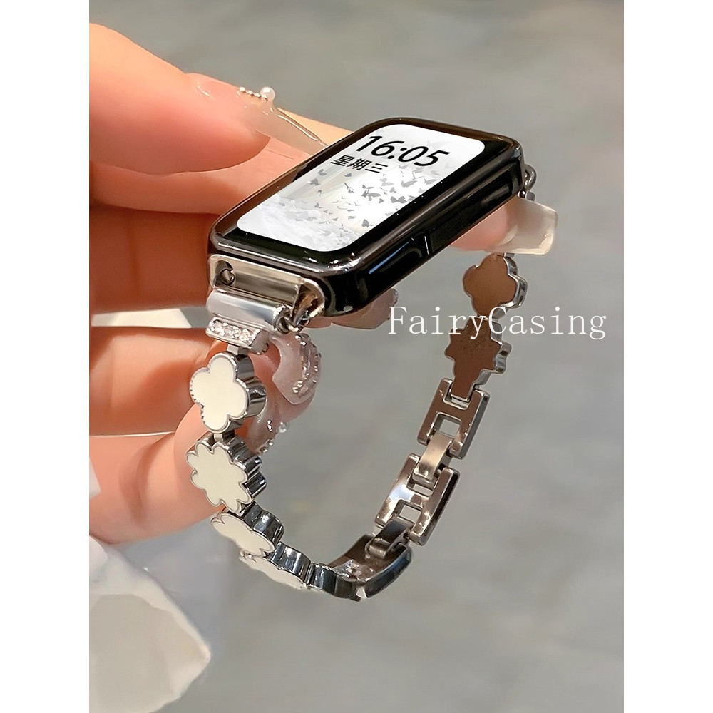 Dây Đeo Kim Loại Cho Huawei Band 11 10 9 8 Thay Thế Dây Đeo Tay Nữ Vòng Tay Cho Huawei Honor Band 9 Thép Không Gỉ Correa