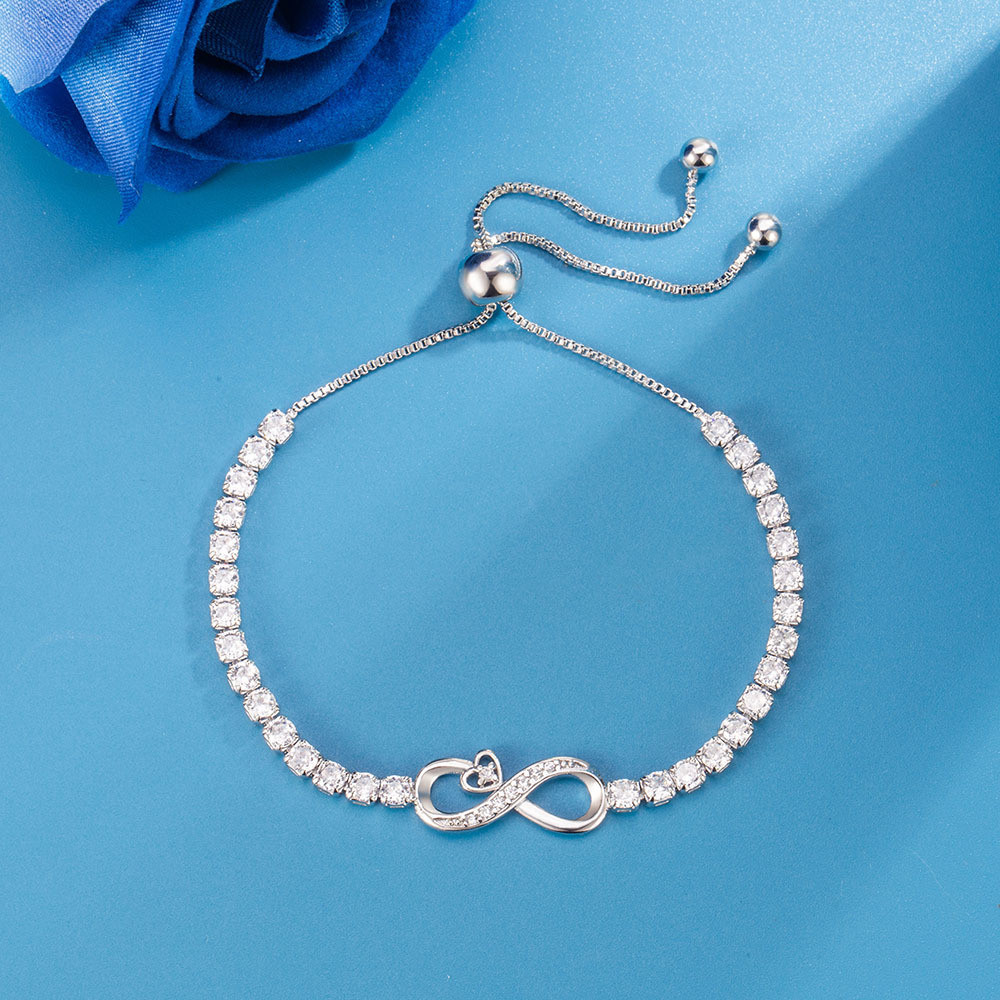 Vòng tay zircon La Mã đơn giản dễ điều chỉnh