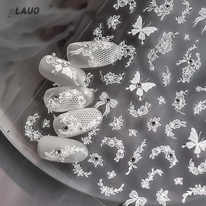 Springevenstar Nơ Hoa Decal Móng Tay Siêu Mỏng Tự Dính Trang Trí DIY