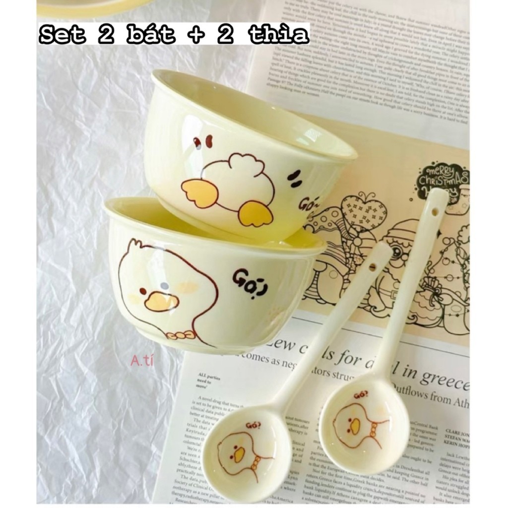 SET CHÉN + THÌA QUÀ TẶNG  bao hợp lý, làm bộ ăn  bao sang chảnh  🥰