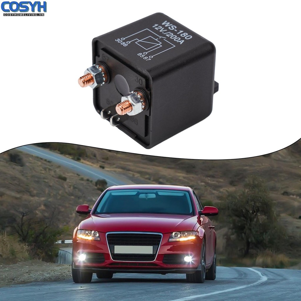 <cosyh>Isolator Relay 4Pin Accessories Car Dual Battery Parts Power Switch Truck